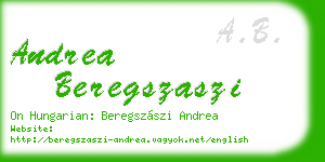 andrea beregszaszi business card